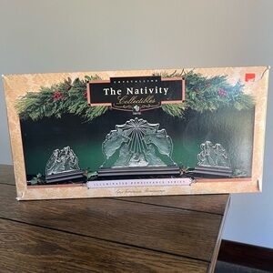 Light Up Nativity Set Christmas Holiday Vintage 1994 Crystalline Nativity